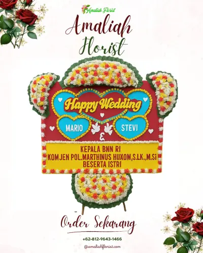 Karangan Papan Bunga Pernikahan di Situdaun